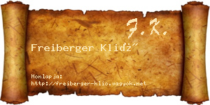 Freiberger Klió névjegykártya